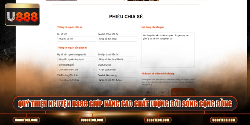 Quỹ thiện nguyện U888 giúp nâng cao chất lượng đời sống cộng đồng