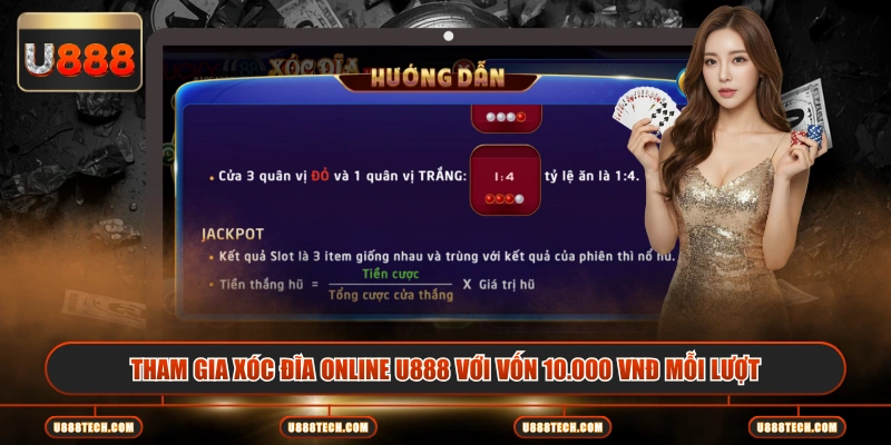 Tham gia xóc đĩa online U888 với vốn 10.000 VNĐ mỗi lượt
