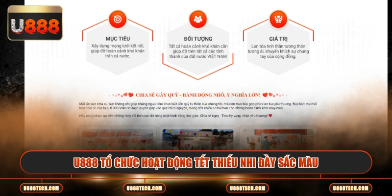 U888 tổ chức hoạt động Tết thiếu nhi đầy sắc màu
